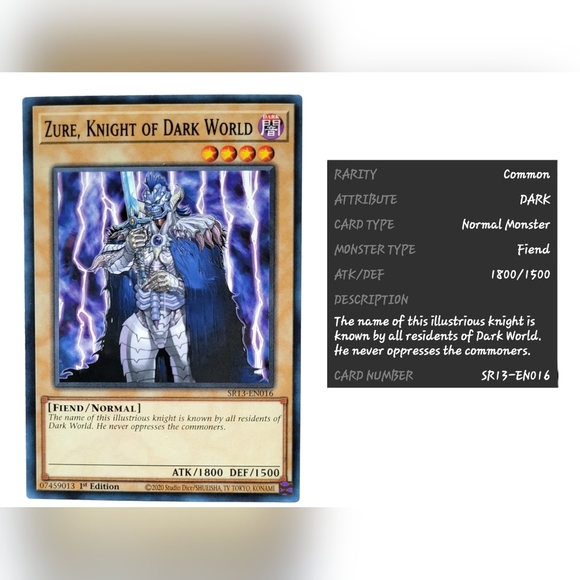 YU-GI-OH CARD LOT OF 4 ~ ZURE ~ RENGE ~ ARCHFIEND SOLDIER ~ DARK WORLD - Picture 4 of 6